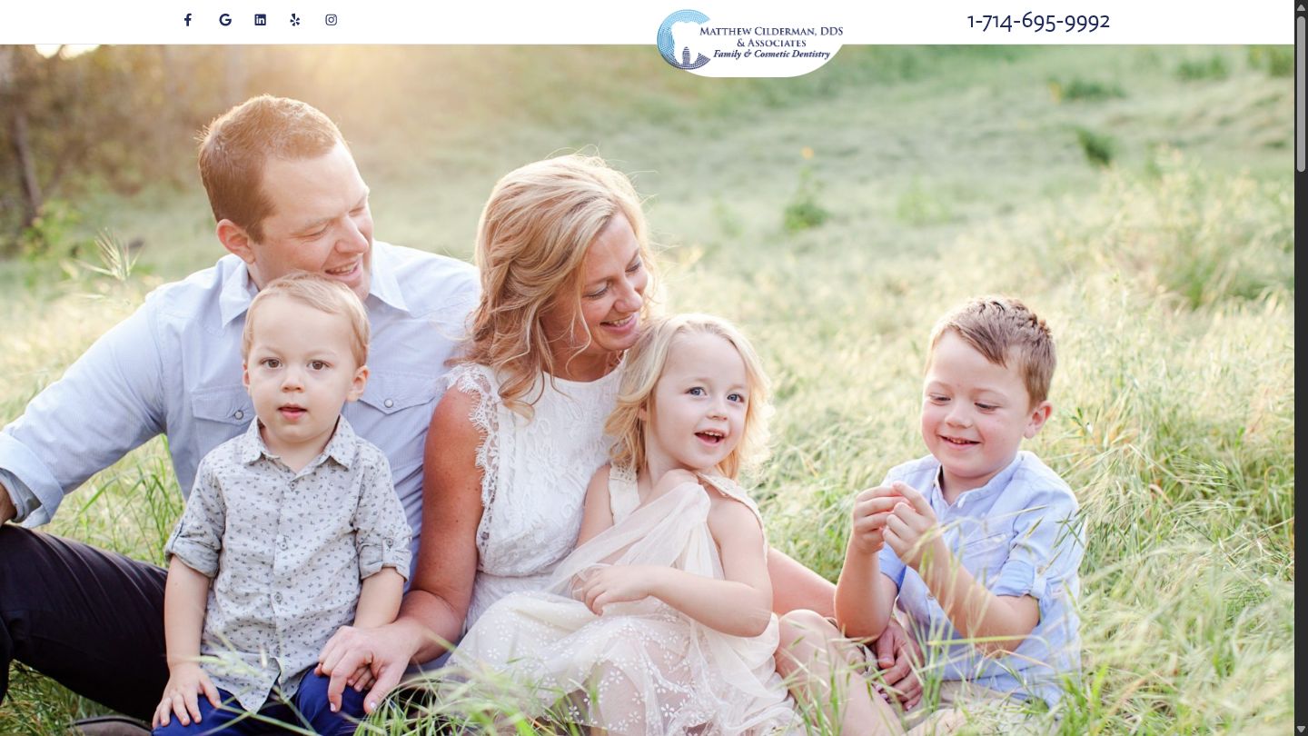 Current Matthew Cilderman, DDS & Associates homepage
